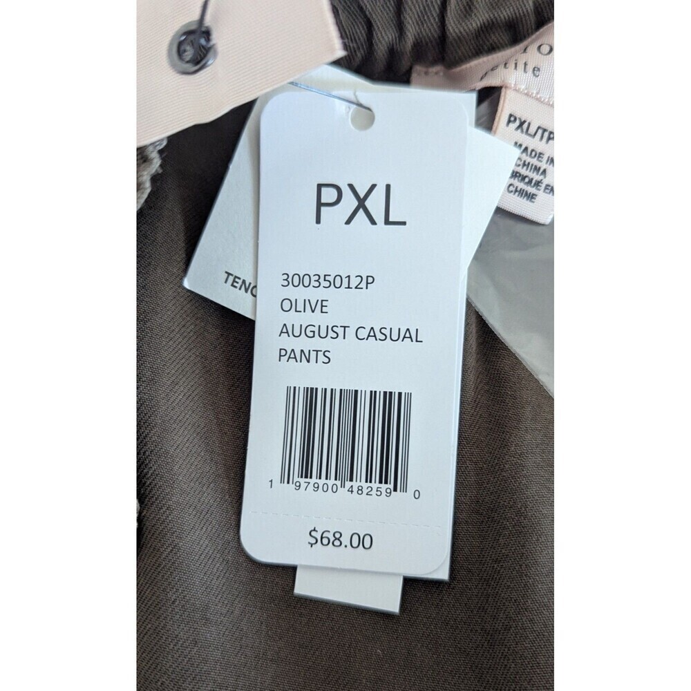 Philosophy Petite Olive Green Tencel Pants PXL Elastic Waist Casual New With... - Picture 4 of 8